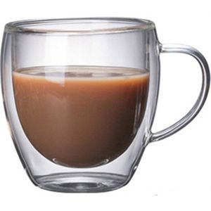 1pcsDouble Wall Cup Glas Bier Koffie CupHeat Slip Shot Glas Wijn Bier Koffie Mok Thee Glas Drinkware Kerst