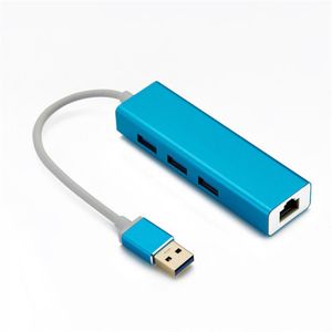 USB 3.0 HUB USB 3.0 Ondersteuning 5Gbps Poorten RJ45 LAN 1000 M/100 M/10 M multi 4-IN-1 USB Splitter Adapter