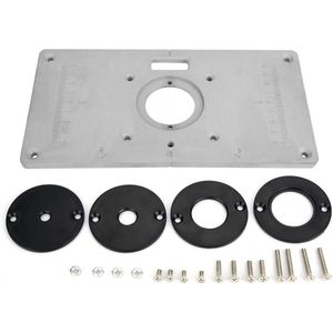235 Mm X 120 Mm X 8 Mm Aluminium Houtbewerking Diy Router Tafel Insert Plaat & Ring Herramientas De Carpinteria