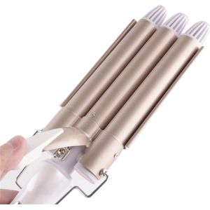 KM-1010 Professionele Triple Barrel Keramische Haar Wave Waver Krultang Wand Elektrische Haar Krultang Wave Styling Tools 220-240V