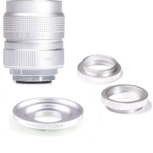 Zilver Fujian 25Mm F/1.4 APS-C Cctv Lens + Adapter Ring + 2 Macro Ring Voor Canon EF-M eosm Mirroless Camera M1/M3/M5