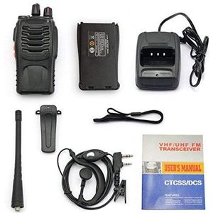 1Pcs 888S Walkie Talkies 1500Mah Oplaadbare Batterij 3 Mijl Lange Bereik Met Oortelefoon Led Zaklamp