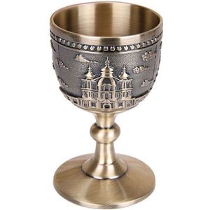 Klassieke Metalen Wijn Cup Handgemaakte Kleine Beker Huishoudelijke Koperen Wijn Glas Carving Patroon Drinkware