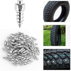 100Pcs Spikes voor Band Studs Ice Stud Schroef-In Studs Sneeuwkettingen voor ATV Mini-Tractoren Motorfiets fiets Schoeisel