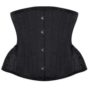 Burvogue Underbust Taille Controle 12 Stalen Botten Corset Bustiers Korte Cincher Borduren Taille Trainer Vrouwen Satijnen Corset