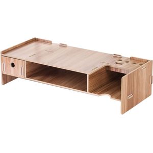 Hout Desktop Voor Laptop Computer Opslag Riser Computer Monitor Riser Stand Thuis Desktop Tafel Organisator Plank Tool