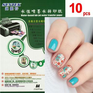 A4 Inkjet Clear Waterglijbaan Sticker Transfer Papier (10 vellen/lot) Keramische Glas Nail Sticker