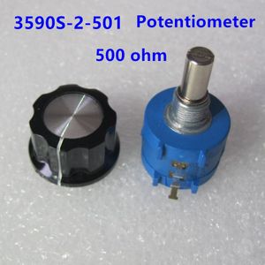 5 st 3590S-2-501L 3590 S 500 ohm Precision Multiturn Potentiometer schakelaar 10 Ring Verstelbare Weerstand Voeg de A03 knop