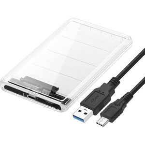 CHIPAL Transparant 2.5 inch HDD SSD Case Sata naar USB 3.1 Type C Adapter Gratis 5 Gbps Box Harde Schijf behuizing Ondersteuning 2 tb UASP