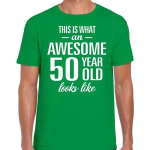Awesome year - geweldige jaar cadeau t-shirt groen heren - Verjaardag cadeau