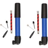 2x Blauwe ballenpompen met naaldventielen en flexibele slang - Voetbalpomp/Basketbalpomp/Skippybalpomp