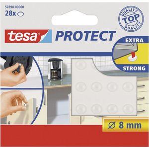 56x Tesa geluidsdemper/antislip nopjes rond - 8 mm  - Transparant