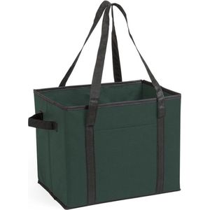 Kofferbak/kasten opberg tas donkergroen voor auto spullen 34  x 28 x 25 cm