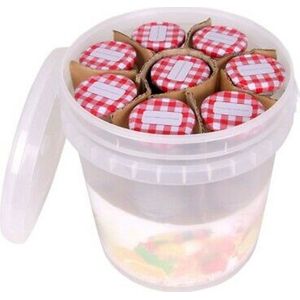 10x Weckpotjes 210 ml in kunststof emmer