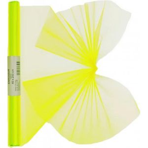 2x Neon gele organza stof op rol 40 x 200 cm hobbymateriaal