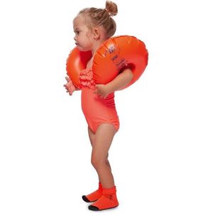 2x Oranje zwembad sokken maat 24-27 - Anti uitglijden sokken voor kinderen - zwemsokken