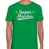 Super meester cadeau t-shirt groen heren - Einde schooljaar meesterdag cadeau