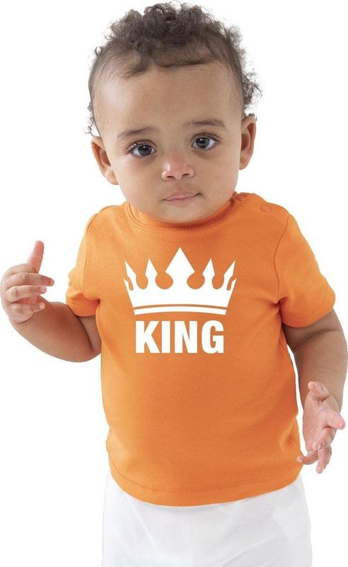 Bellatio Decorations - The King - T-shirt - Oranje - Katoen