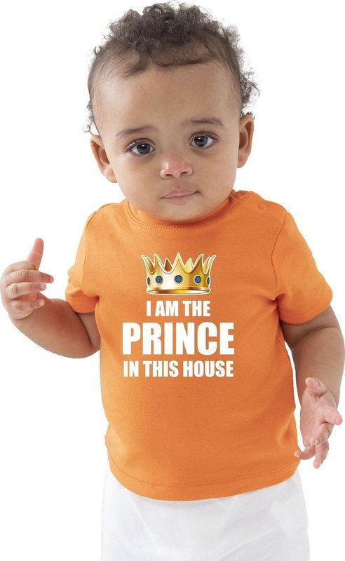 Bellatio Decorations - I Am The Prince In This House - T-shirt - Oranje - Katoen