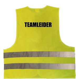 Teamleider vest / hesje geel met reflecterende strepen voor volwassenen - veiligheidsvest werkkleding - veiligheidshesjes / veiligheidsvesten