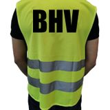 BHV vest / hesje geel met reflecterende strepen voor volwassenen - bedrijfshulpverlening - veiligheidshesjes / veiligheidsvesten