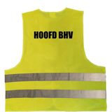 Hoofd BHV vest / hesje geel met reflecterende strepen voor volwassenen - bedrijfshulpverlening - veiligheidshesjes / veiligheidsvesten