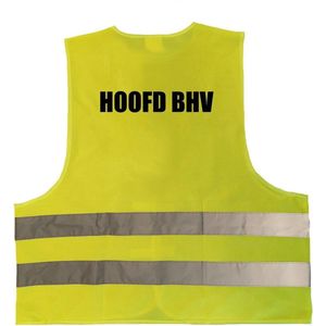 Hoofd BHV vest / hesje geel met reflecterende strepen voor volwassenen - bedrijfshulpverlening - veiligheidshesjes / veiligheidsvesten