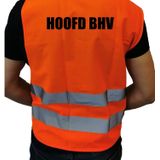Hoofd BHV vest / hesje oranje met reflecterende strepen voor volwassenen - bedrijfshulpverlening - veiligheidshesjes / veiligheidsvesten
