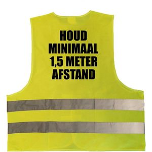3x stuks geel veiligheidshesje1,5 meter afstand werkkleding voor volwassenen - Veiligheidshesje