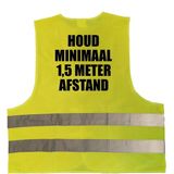 10x stuks gele veiligheidsvest 1,5 meter afstand werkkleding voor volwassenen