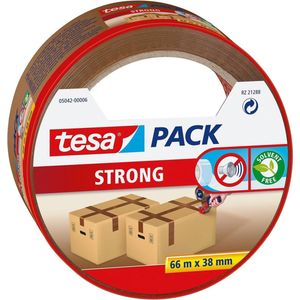 3x Tesa bruine verpakkingstape 66 mtr x 38 mm