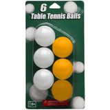 Speelgoed tafeltennis balletjes wit en geel 6x stuks - pingpong balletjes/ballen