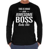 Awesome Boss - Cadeau Shirt - Long Sleeve - Zwart - Heren