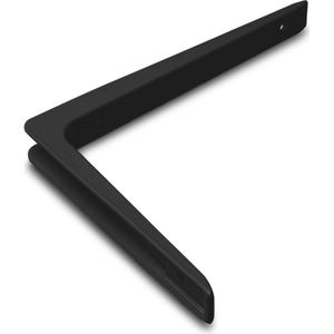 1x stuks plankdrager / plankdragers aluminium zwart 15 x 20 cm - schapdragers - planksteun / planksteunen