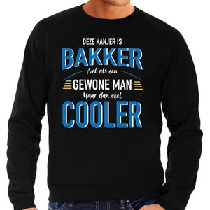 Deze kanjer is bakker net als een gewone man maar dan veel cooler sweater zwart voor heren - cadeau trui - Vaderdag kado S