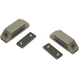 4x stuks magneetsnapper / magneetsnappers met metalen sluitplaat 6 x 3,8 x 1,6 cm - wit - deurstoppers / deurvastzetters / magneetbevestiging