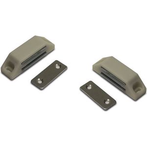 10x stuks magneetsnapper / magneetsnappers met metalen sluitplaat wit 6 x 3,8 x 1,6 cm