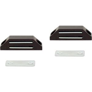 6x stuks magneetsnapper / magneetsnappers met metalen sluitplaat 6 x 3,8 x 1,6 cm - bruin - deurstoppers / deurvastzetters / magneetbevestiging