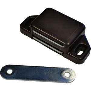 2x stuks magneetsnapper / magneetsnappers met metalen sluitplaat bruin 6 x 5,4 x 2,6 cm - Magneet snappers