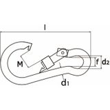 4x stuks karabijnhaak / karabijnhaken met schroefsluiting verzinkt staal 7 cm - snaphooks/ carabiners