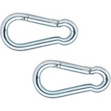 12x Stuks Karabijnhaak / Karabijnhaken Verzinkt Staal 12 cm - Snaphooks/ Carabiners