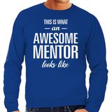 Awesome mentor - geweldige leermeester cadeau sweater blauw heren - Vaderdag kado trui