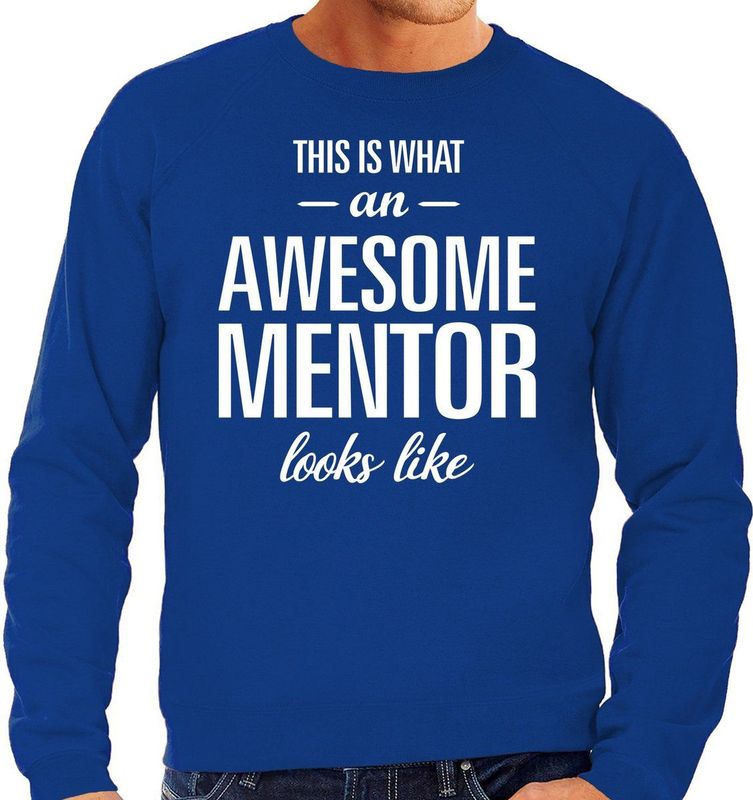 Awesome mentor - geweldige leermeester cadeau sweater blauw heren - Vaderdag kado trui