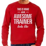 Awesome trainer - geweldige trainer cadeau sweater rood heren - Vaderdag / verjaardagkado trui
