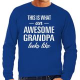 Awesome Grandpa - Sweater - Blauw - Katoen - Heren