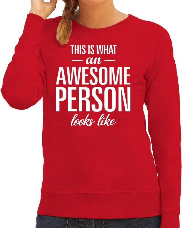 Awesome person - geweldige persoon cadeau sweater rood dames - kado sweater / verjaardag cadeau