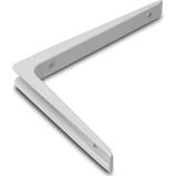6x stuks plankdrager / plankdragers aluminium wit 30 x 20 cm - schapdragers - planksteun / planksteunen / plankendragers