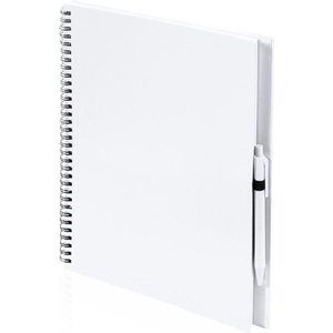 2x Schetsboeken witte harde kaft A4 formaat - 80x vellen blanco papier - Teken boeken