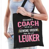 Gewone vrouw / coach cadeau tas zwart voor dames - kado tas / verjaardag tasje / shopper