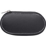 Manicure set 5-delig in zwarte ovalen etui met ritssluiting - Reisset - Nagelschaartje/nagelknipper/nagelvijl/bokkenpootje